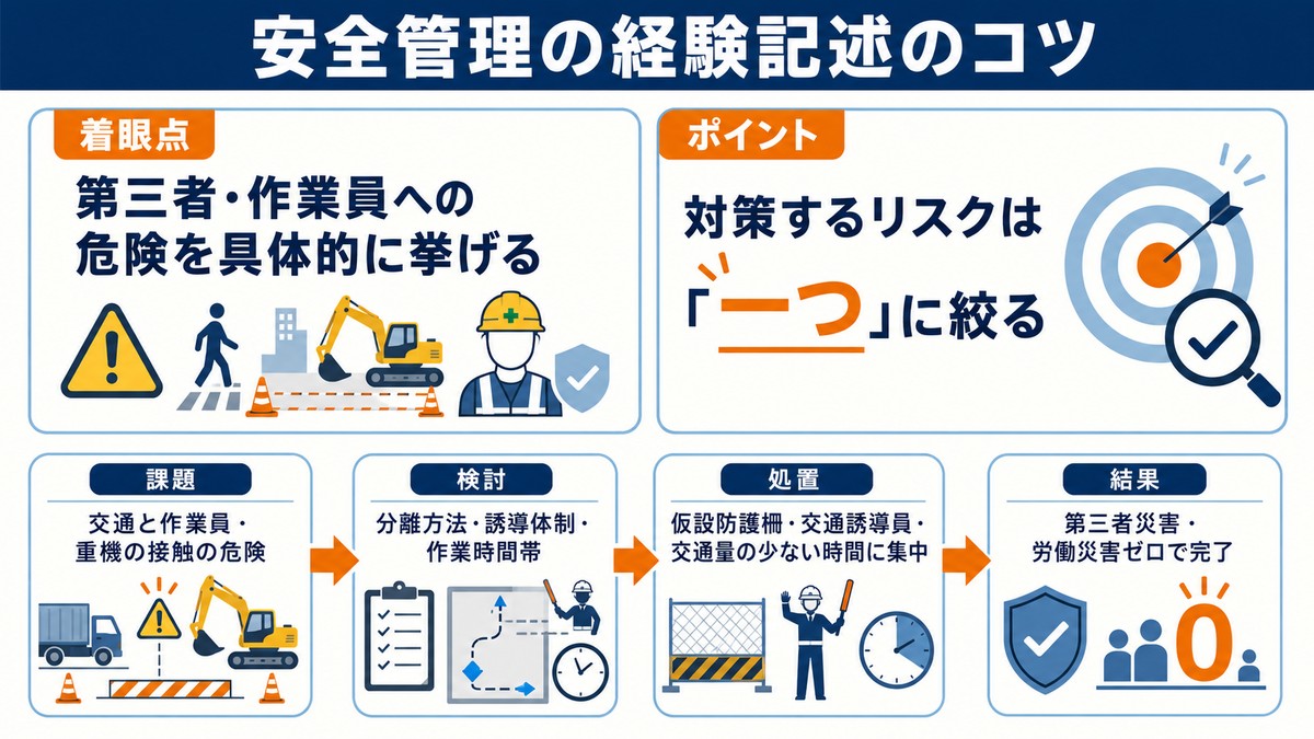 安全管理の経験記述のコツ(4ステップ)