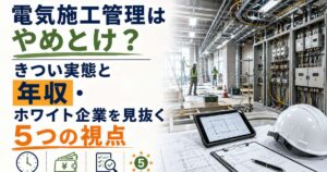 電気施工管理はやめとけ？きつい実態と年収・ホワイト企業を見抜く5つの視点
