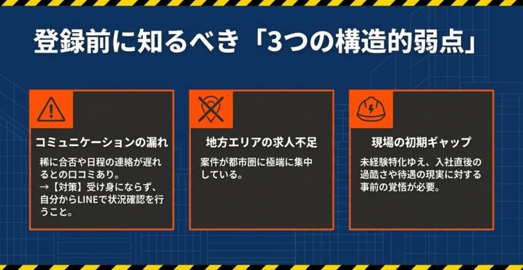 登録前に知っておきたい注意点(悪い評判)