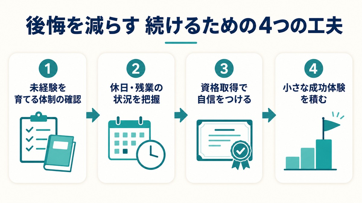 後悔を減らして施工管理を続けるための4つの工夫