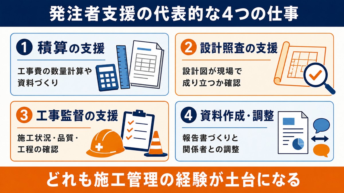 発注者支援の代表的な4つの仕事