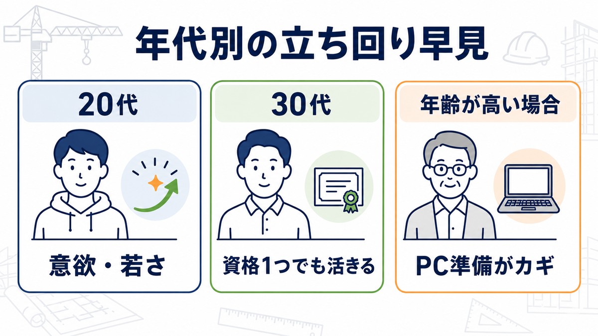 年代別の立ち回り方（20代・30代・年齢が高い場合）