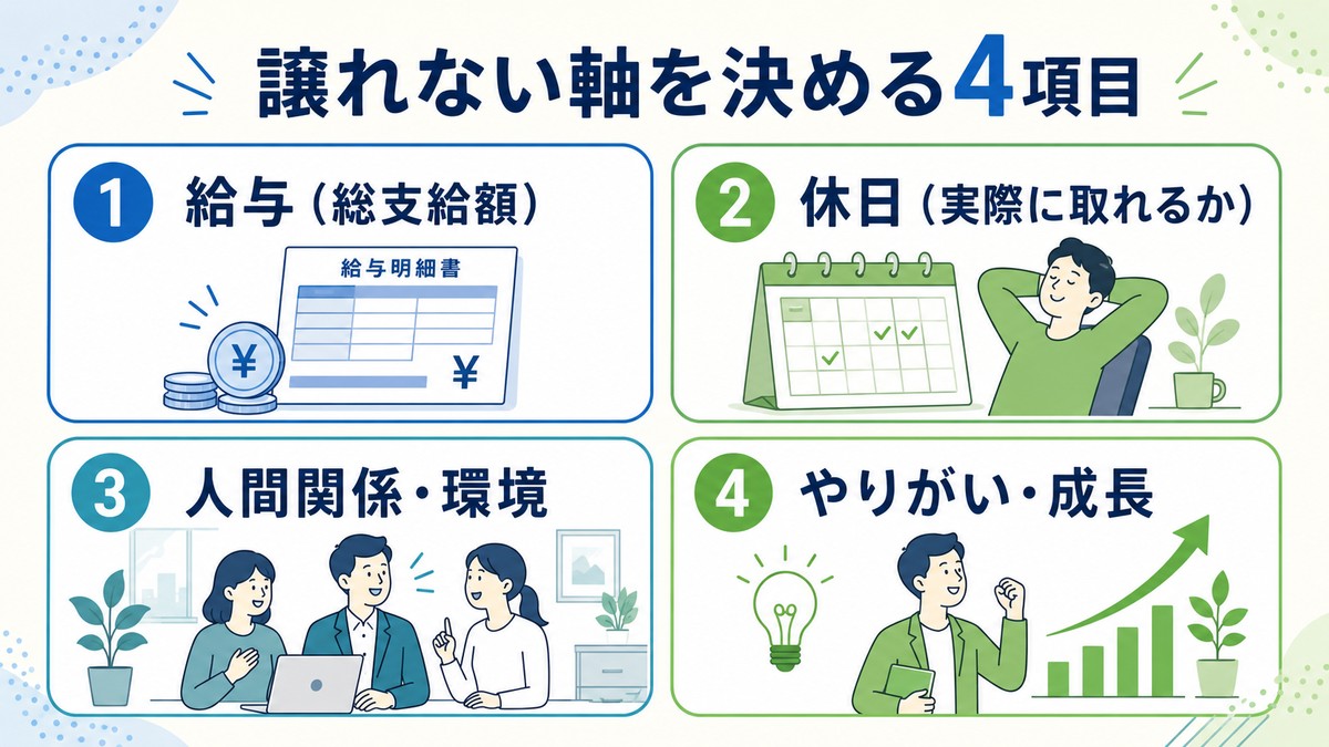 譲れない軸を決める4項目
