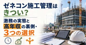 ゼネコン施工管理はきつい？激務の実態と高年収の裏側・3つの選択