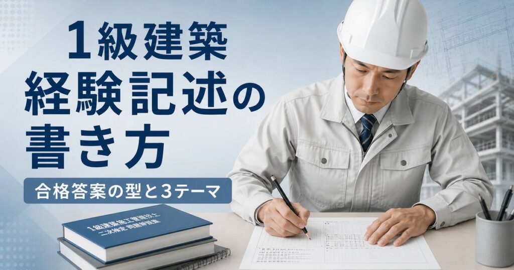1級建築施工管理技士 経験記述の書き方｜合格答案の型と3テーマ対策