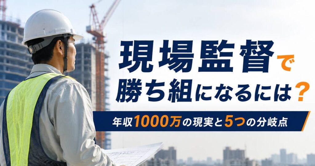 現場監督で勝ち組になるには？年収1000万の現実と5つの分岐点