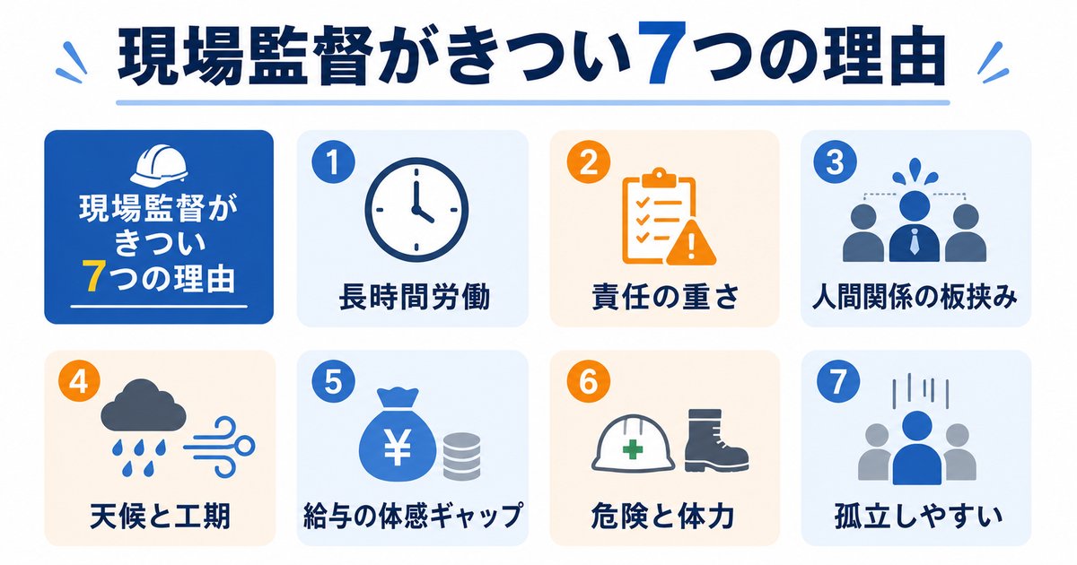現場監督がきつい7つの理由