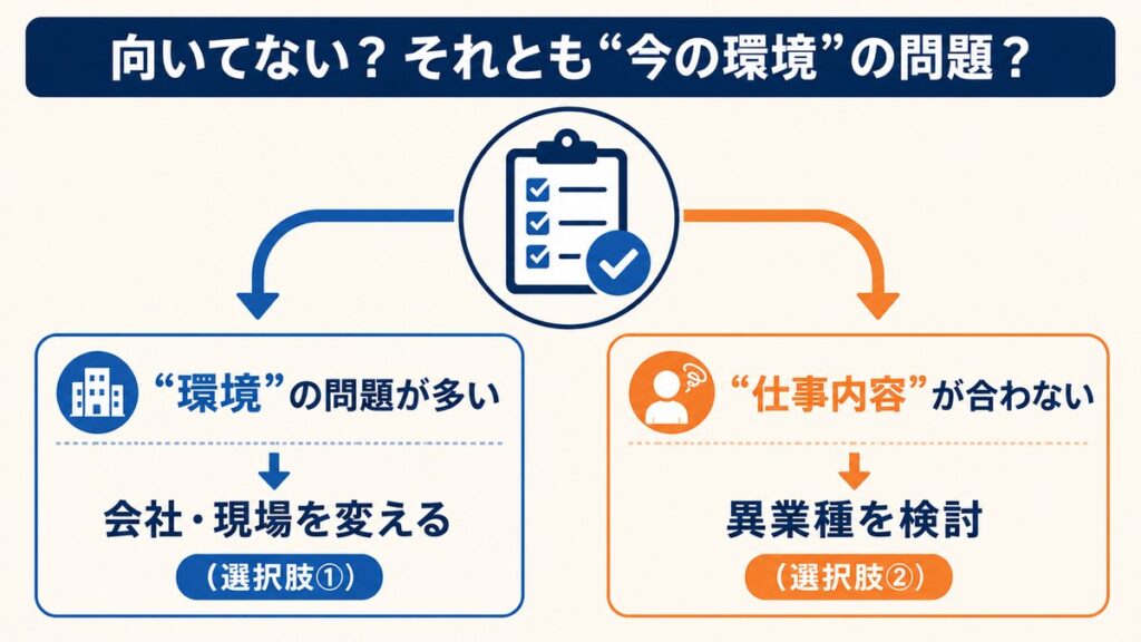 向いてないのか今の環境の問題かを切り分ける自己診断の分かれ道