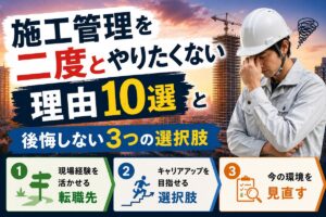 施工管理を二度とやりたくない理由10選と後悔しない3つの選択肢のアイキャッチ