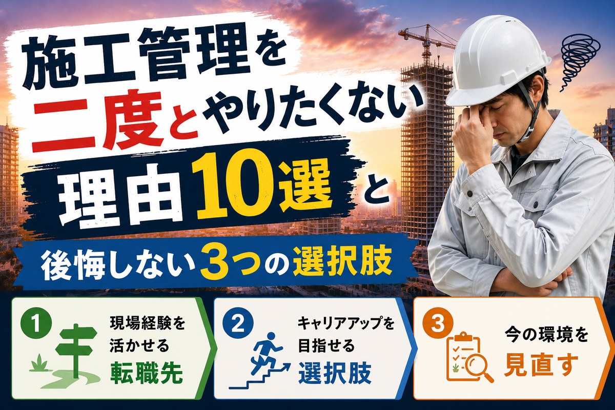 施工管理を二度とやりたくない理由10選と後悔しない3つの選択肢のアイキャッチ