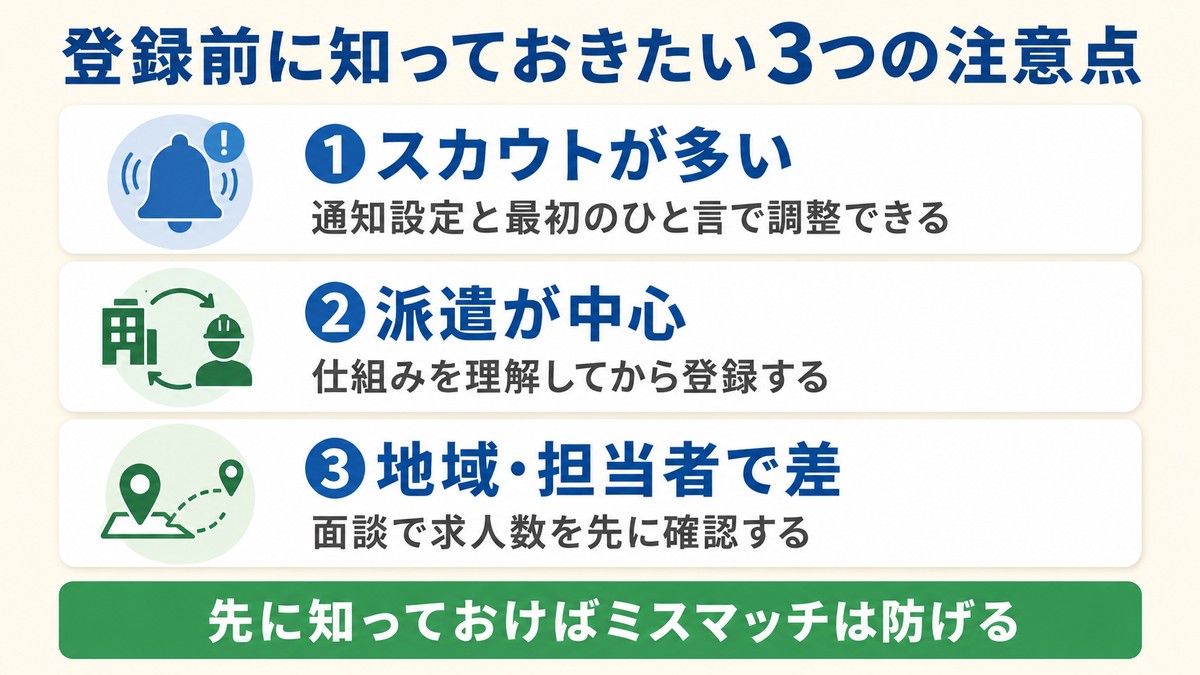 セコカンNEXT登録前に知っておきたい3つの注意点と対処法を示した図